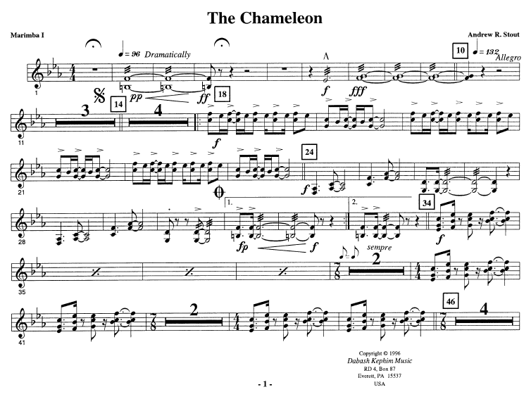 Chameleon for Percussion Ensemble