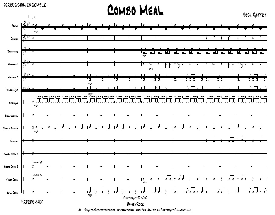 Combo Meal for Percussion Ensemble, 11-14 or More Players