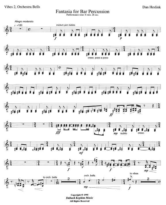 Fantasia for Bar Percussion - Eight Players