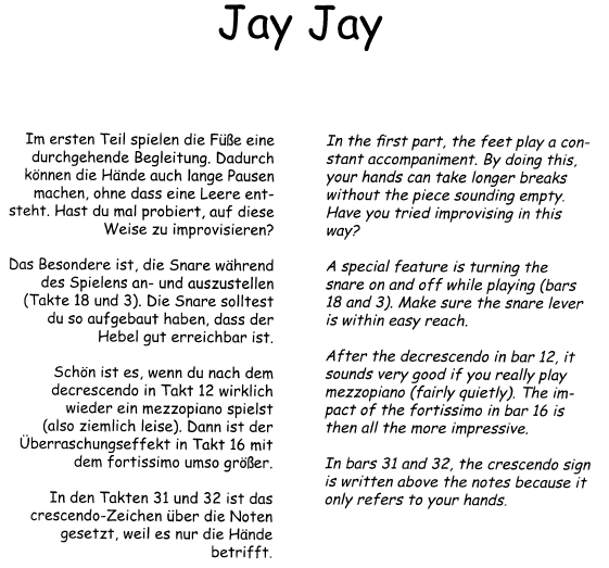 SPOTLIGHTS 1, Score Sample "Jay Jay"