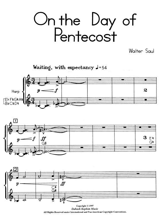 On the Day of Pentecost for Percussion and Harp