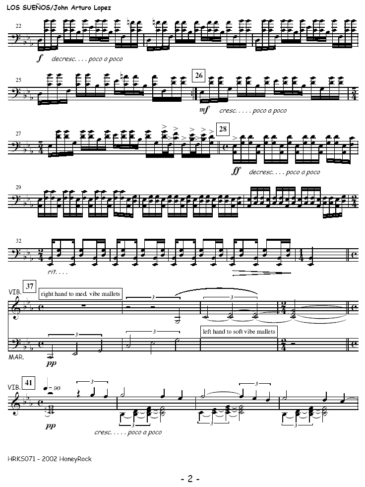 Los Sueos for Solo Marimba/Vibraphone