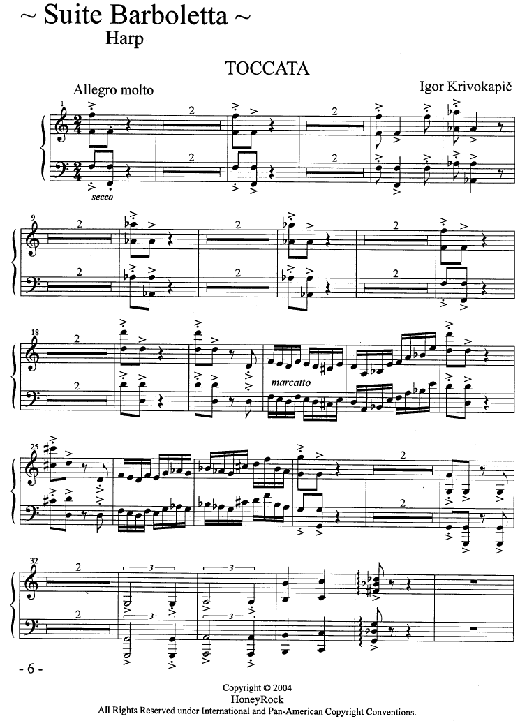 Suite Barboletta for Marimba and Harp