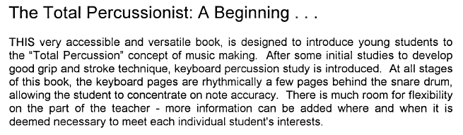 The Total Percussionist: A Beginning