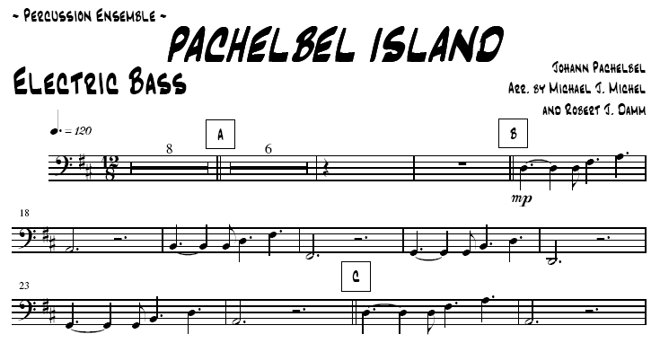 Pachelbel Island for Percussion Ensemble