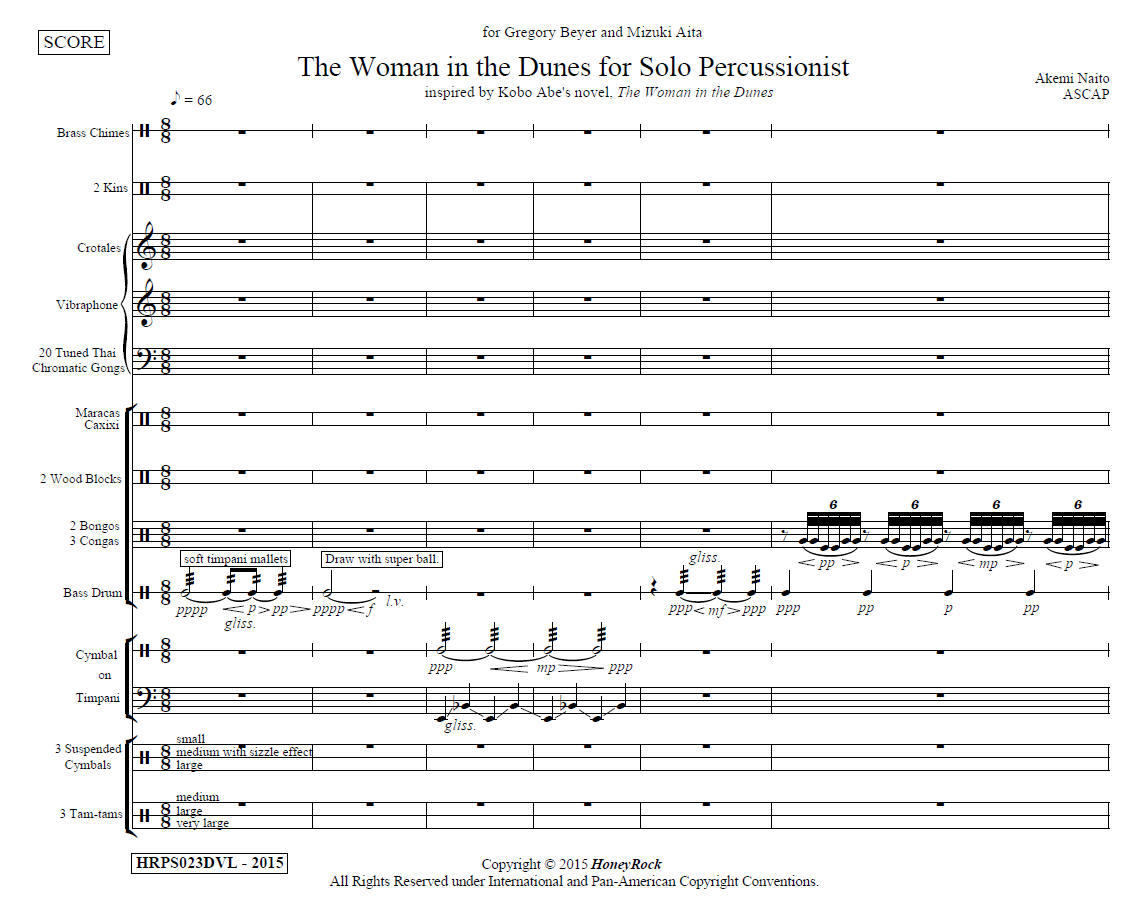 The Woman in the Dunes for solo percussionist - Akemi Naito