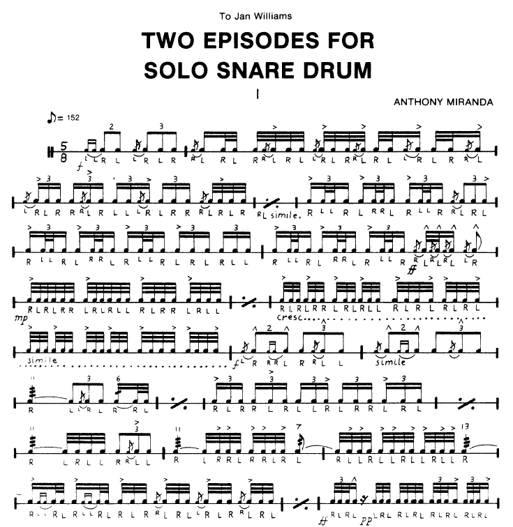 Two Episodes for Solo Snare Drum