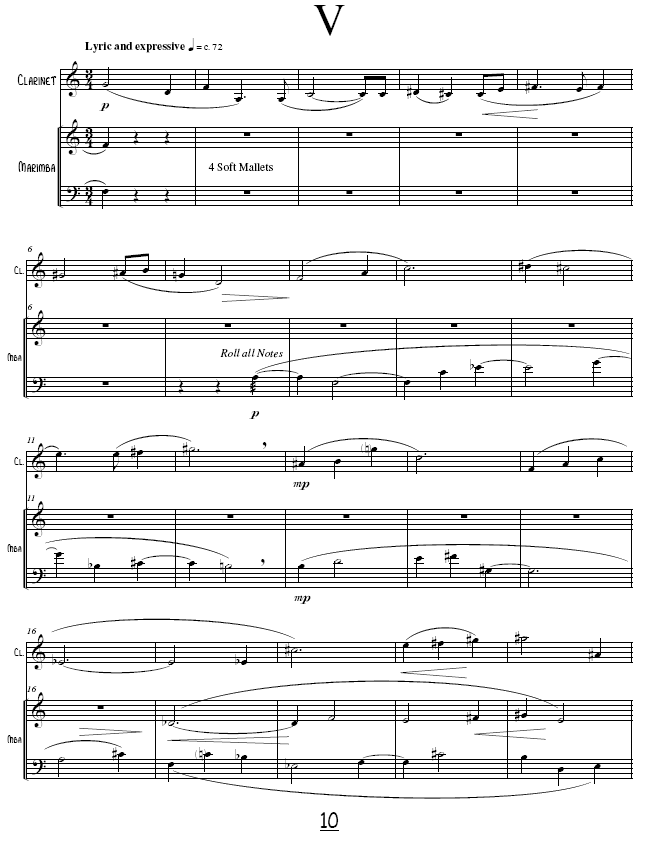 PRISMS for B-Flat Clarinet and Marimba, Robert E. Kreutz