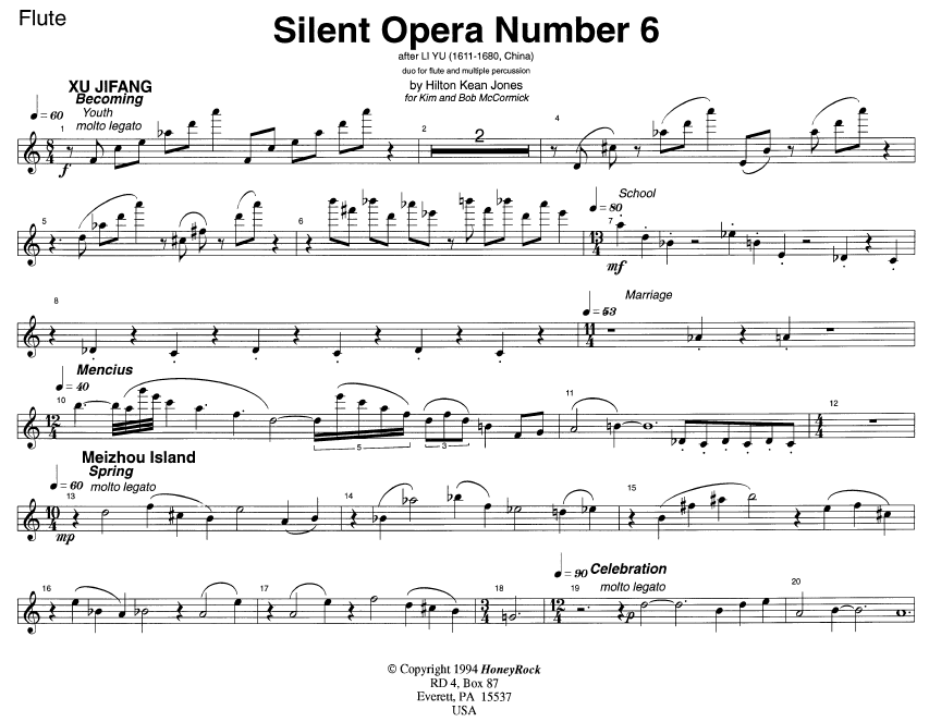 Silent Opera Number 6: Duo for Flute and Multiple Percussion