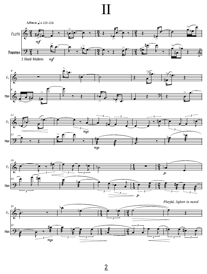 PRISMS for Flute and Marimba, Robert E. Kreutz