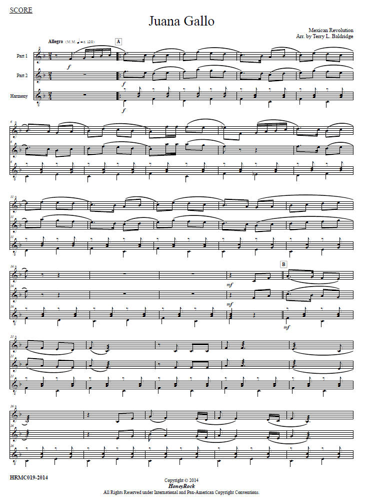 SONGS of the MEXICAN REVOLUTION - arr. for 3 players on one Marimba