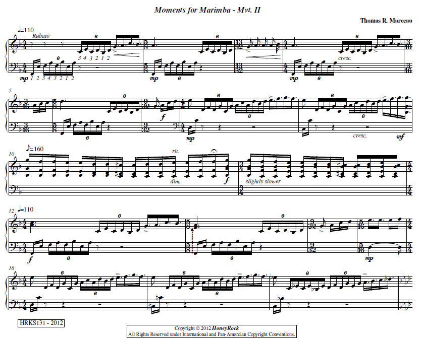 Moments for Marimba - A Suite in Three Movements