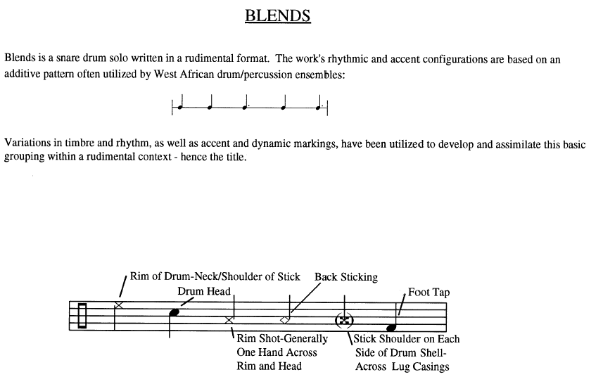 Blends for Solo Snare Drum