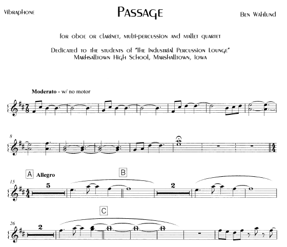 Passage, Vibraphone excerpt