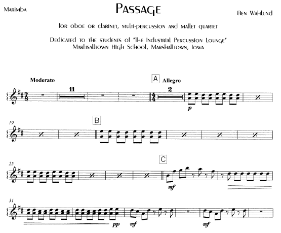 Passage, Marimba excerpt