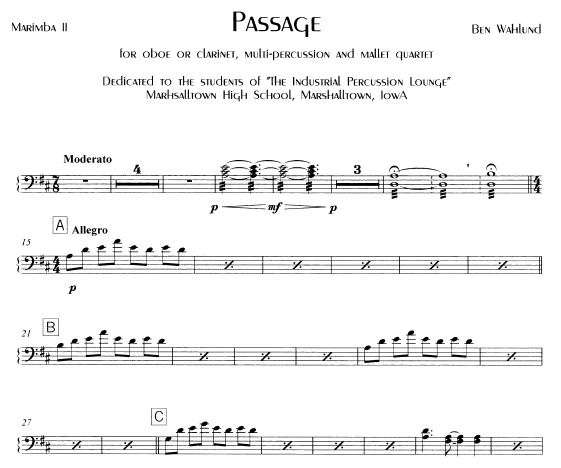 Passage, Marimba II excerpt