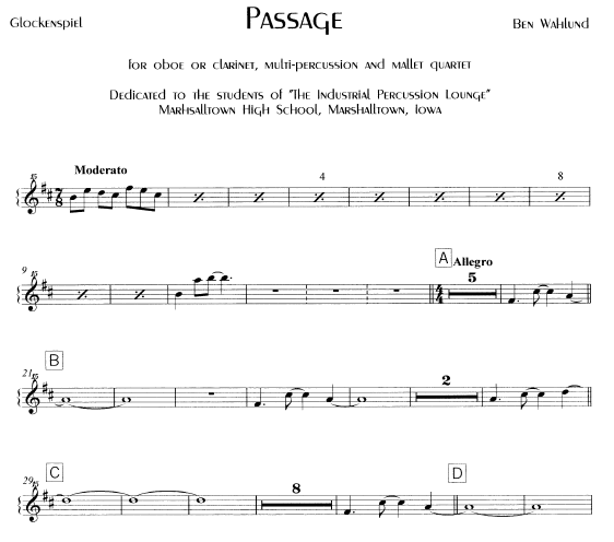 Passage, Glockenspiel excerpt