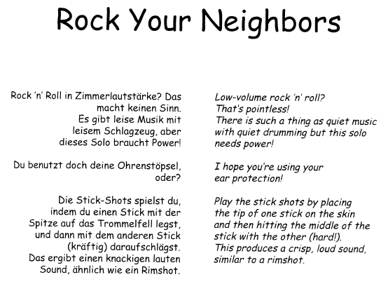 SPOTLIGHTS 4, Score Sample "Rock Your Neighbors"