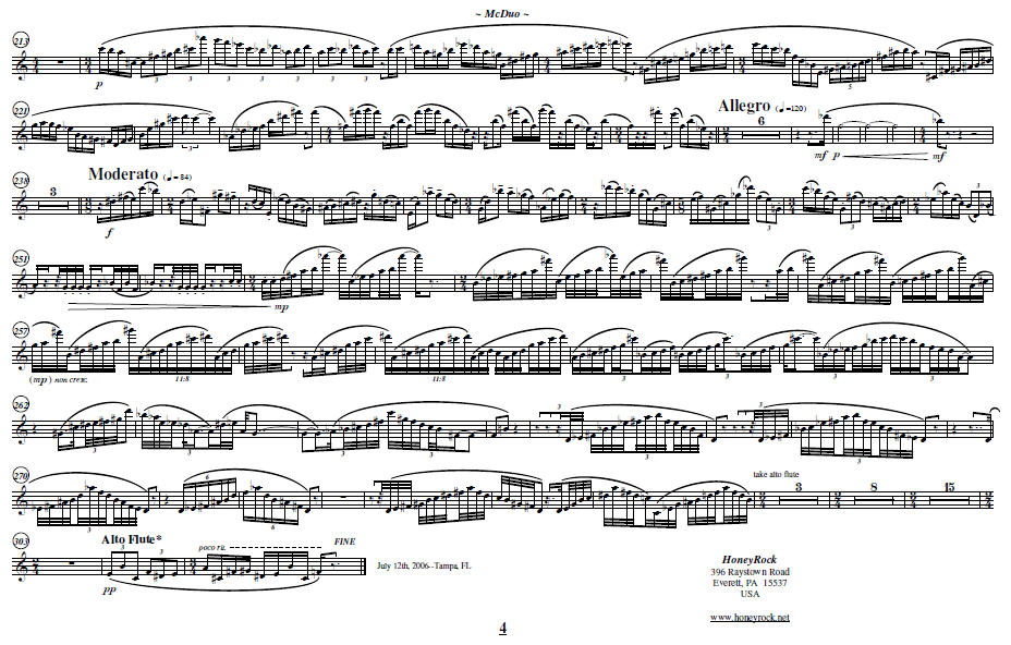 McDuo, score sample (Flute)