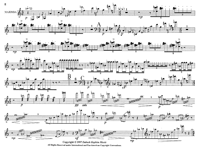 Jeu des Cloches: for Marimba and String Quartet