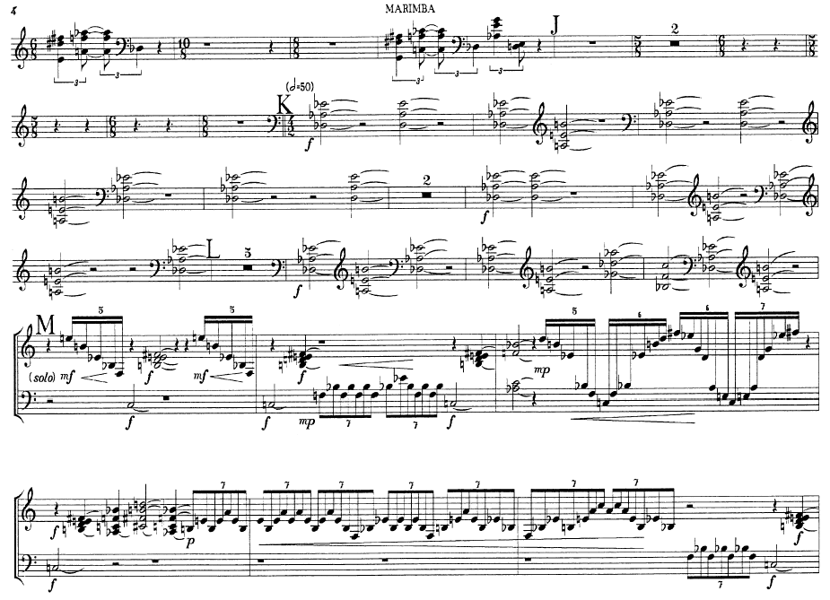 Jeu des Cloches: for Marimba and String Quartet