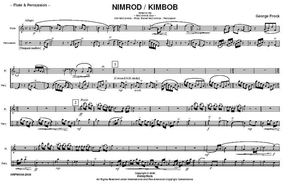 Nimrod/Kimbob for Flute and Percussion