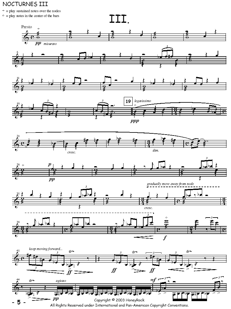 Nocturnes III for Solo Marimba