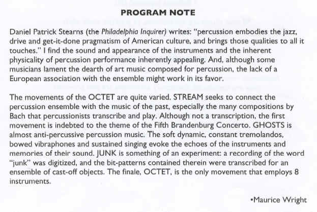 Octet for Percussion Ensemble - Eight Players