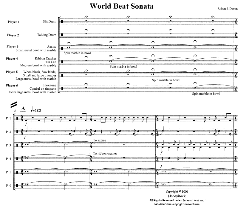 World Beat Sonata for Percussion Ensemble, 6 Players