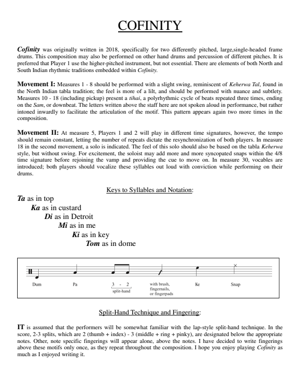 COFINITY For Two Frame Drums, John Marshall