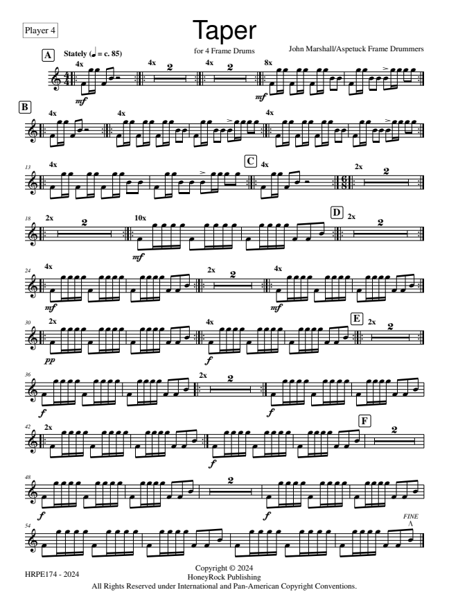 TAPER for Four Frame Drums - John Marshall