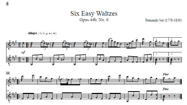 Six Easy Waltzes for Marimba Duo