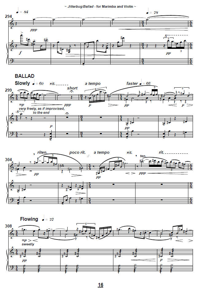 Jitterbug/Ballad for Violin and Marimba