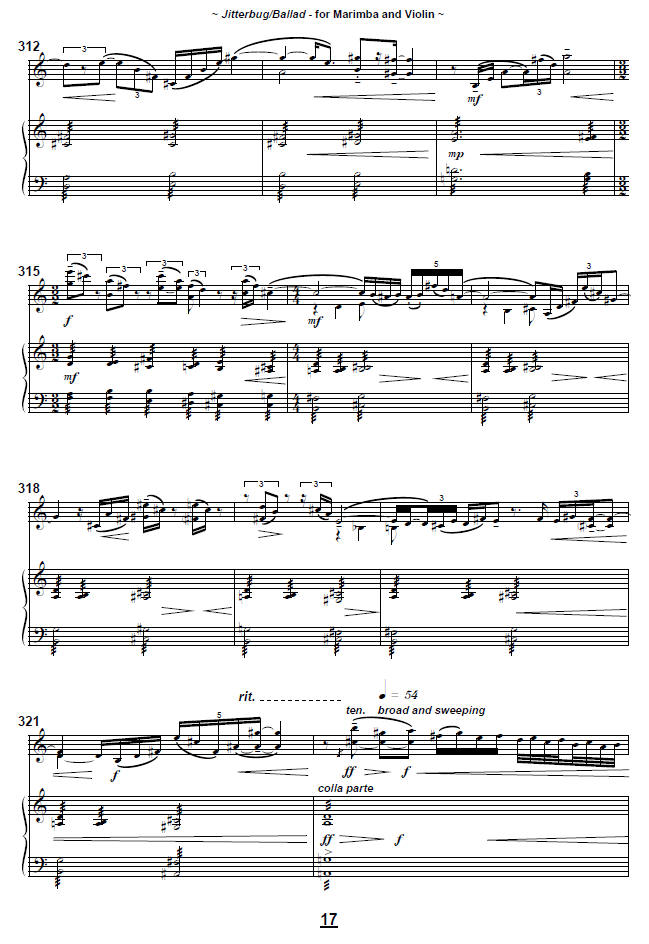 Jitterbug/Ballad for Violin and Marimba