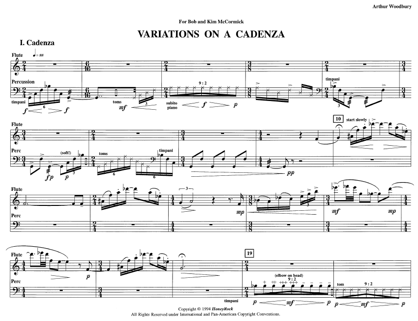 Variations On A Cadenza for Flute and Percussion