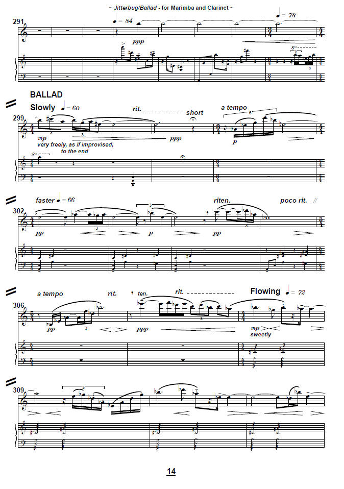 Jitterbug/Ballad for Clarinet and Marimba