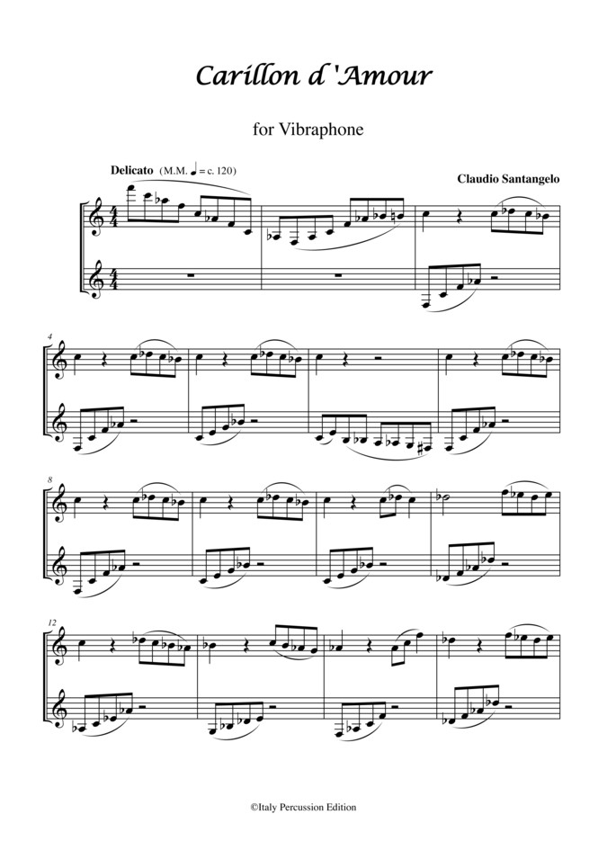 Carillon d'Amour for Solo Vibraphone, Claudio Santangelo